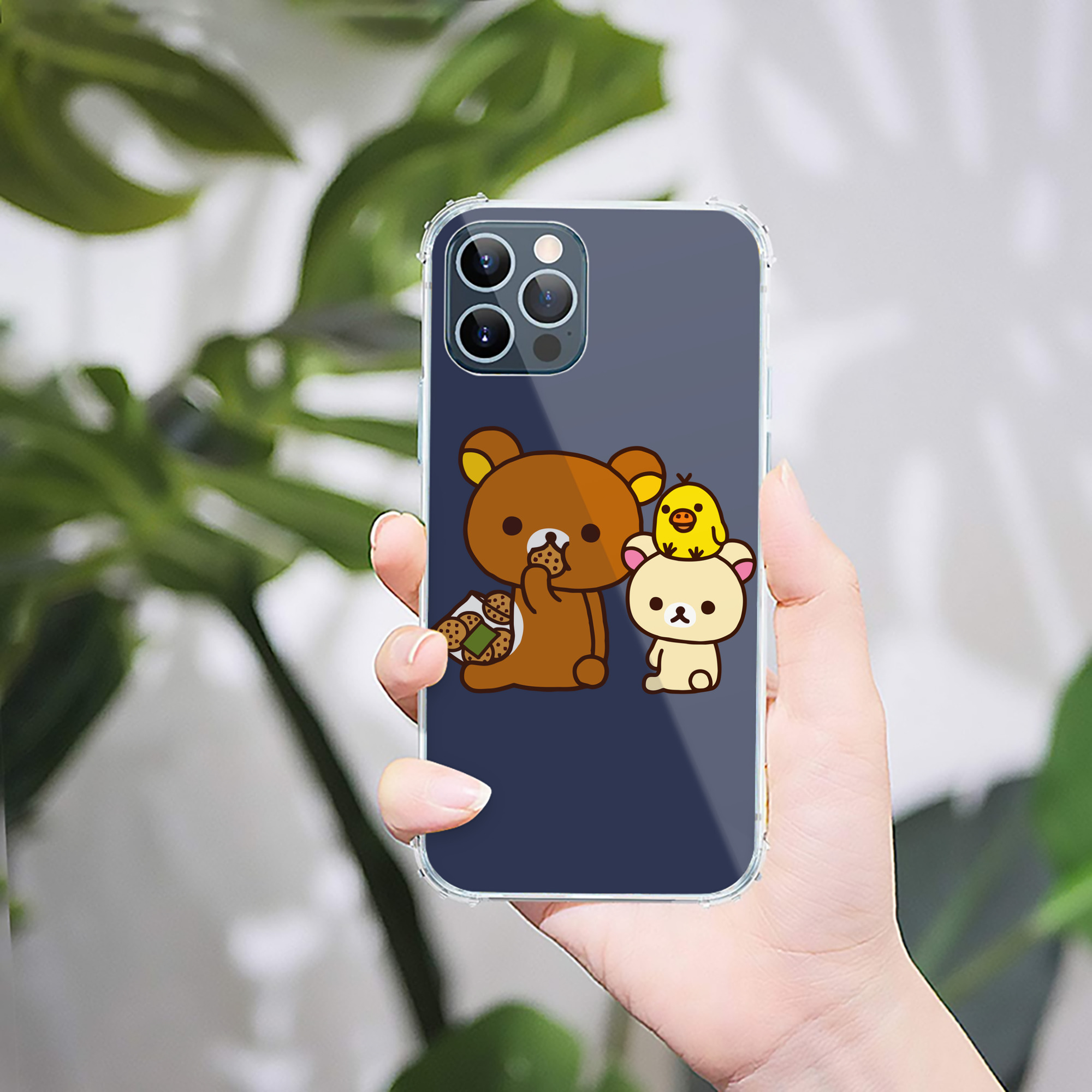 （画像用） リラックマ リラックマ キイロイトリ Rilakkuma Korilakkuma Kiiroitori 【iPhone 12シリーズ対応】透明スマホケース（クリアソフトケース）